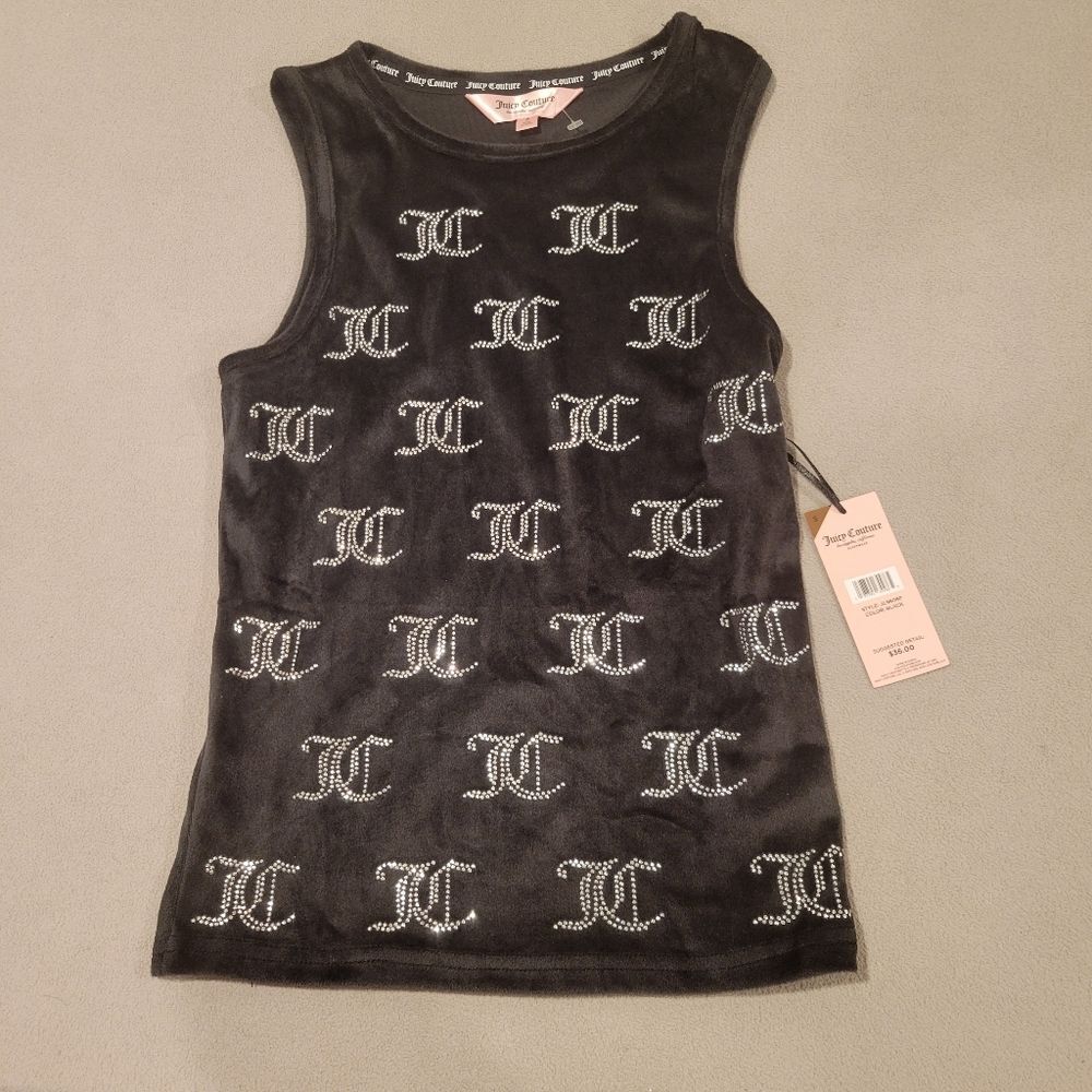 Juicy Couture Velvet Black Tank Top Sleepwear Size Small